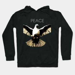 Peace Against Hate: Call for a Peaceful Resolution on a dark (Knocked Out) background Hoodie